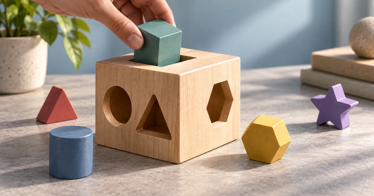 A structured data object fits through a matching stencil, while one wrong-shaped piece remains beside the opening.